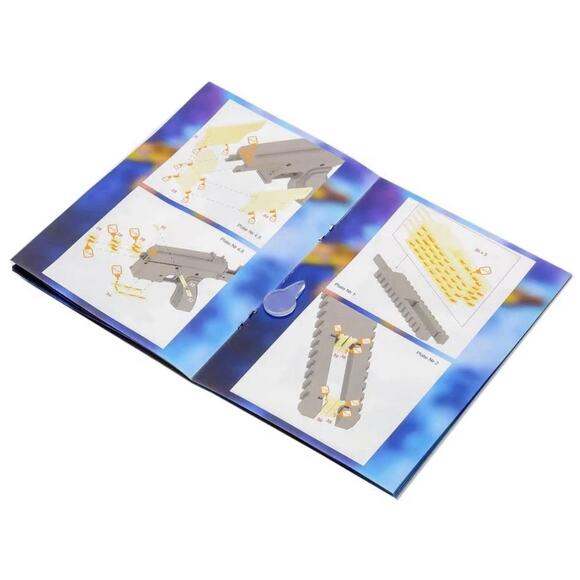 HK-416 Wooden 3D Gun Puzzle Kit GRAINIX DIY Rubber Band Model 202pc Sealed - Picture 4 of 8